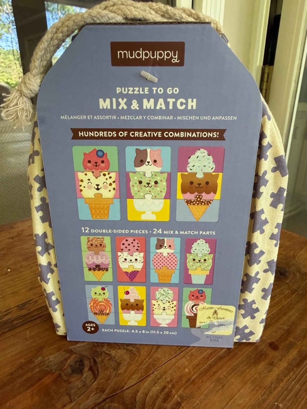 mudpuppy Mix & Match Ice Cream Cats Puzzle To Go - Purple and Yellow - Picture 2 of 3